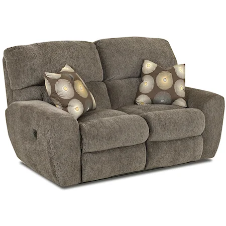 Casual Reclining Loveseat with Oversized Track Arms